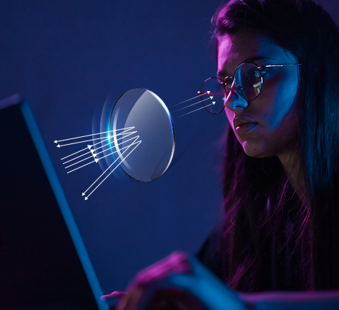 Modré blokové šošovky